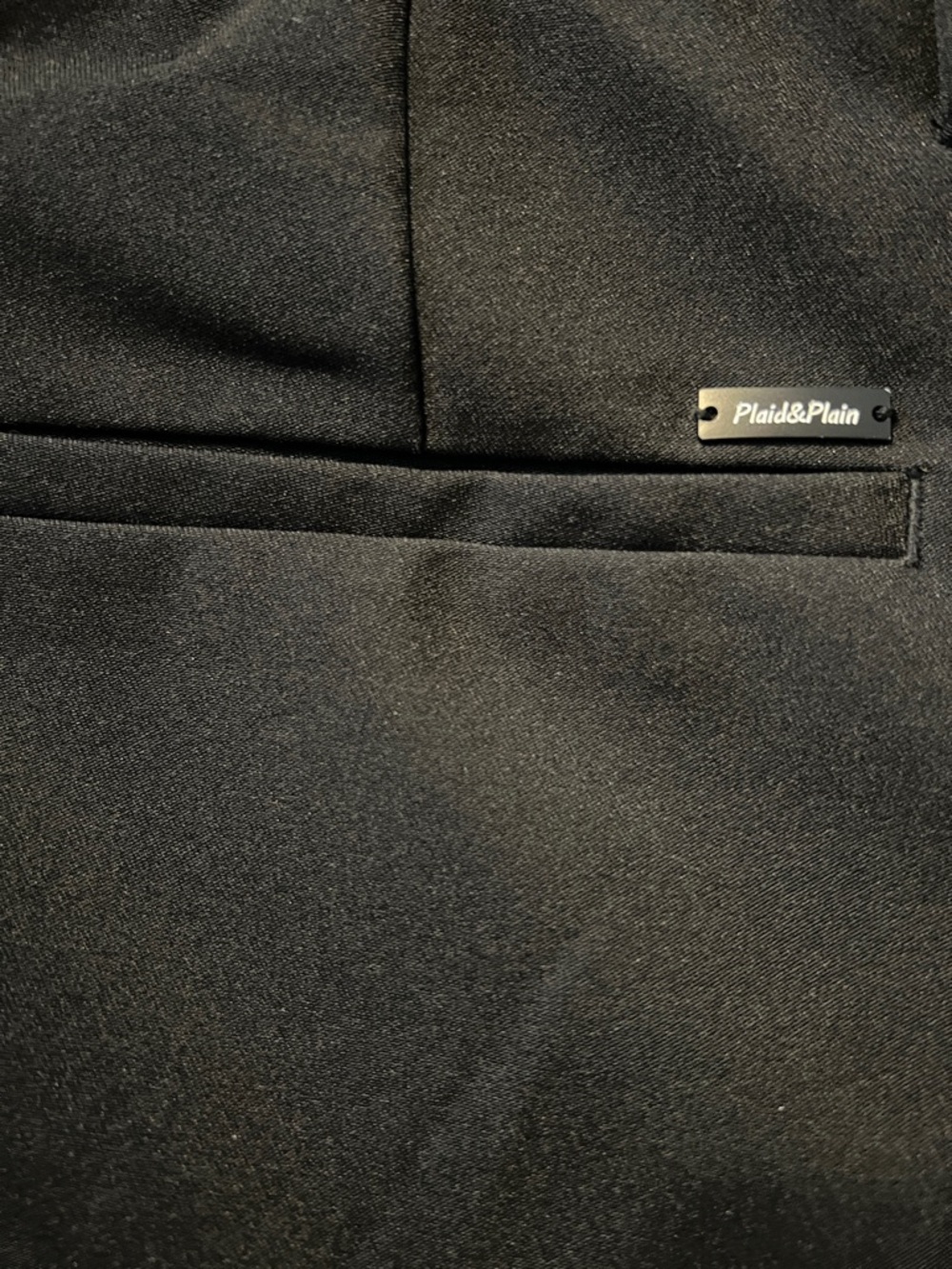 Plaid & Plain Men’s Black Dress Pants